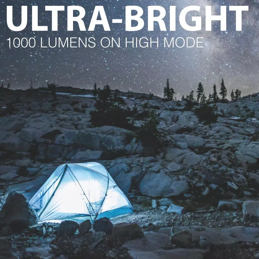 LUXPRO 3D Rugged LED Lantern, 1000 Lumens, 360° Broadbeam Light with TackGrip