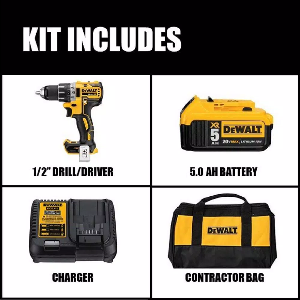 DEWALT 20V MAX XR Brushless 1/2 in. Drill/Driver & 6-1/2 in. Circular Saw Combo Kit with 5.0Ah Battery