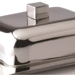 BergHOFF Cubo 18/10 Stainless Steel Butter Dish - Modern Polished Mirror Finish thumbnail 2