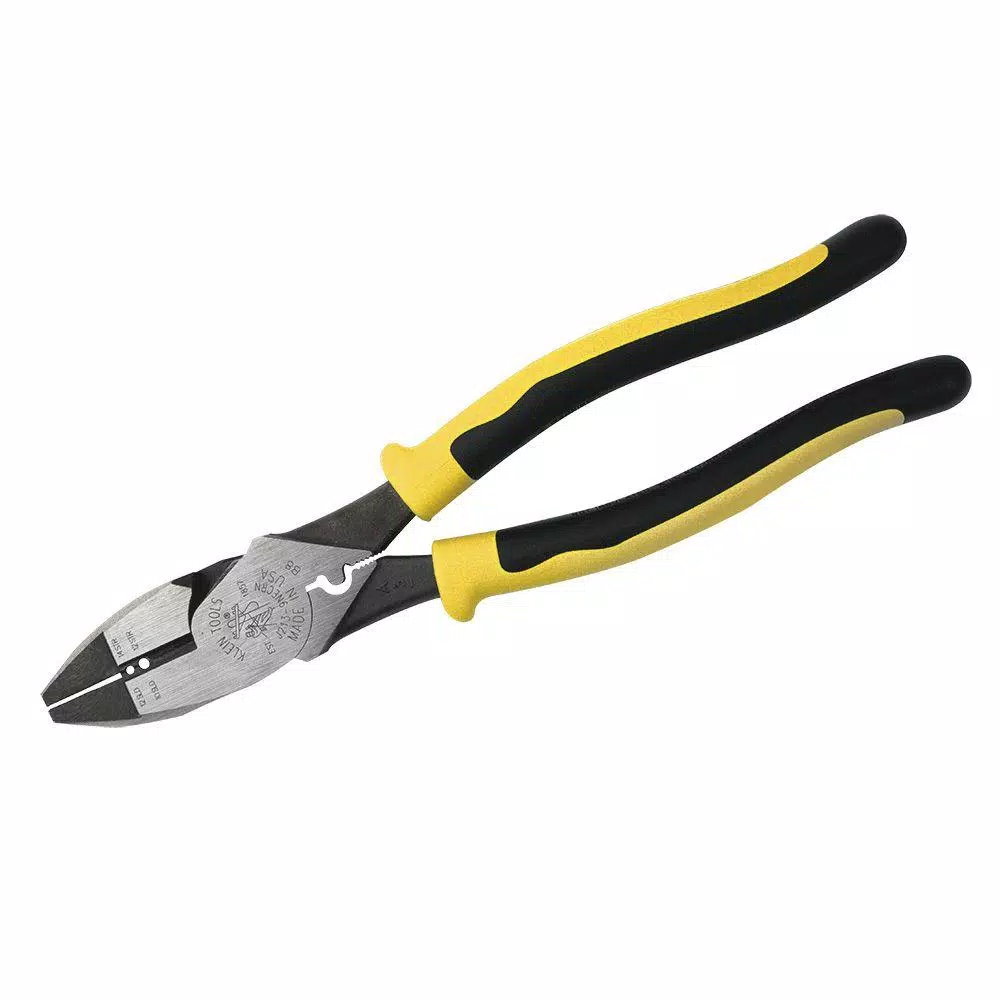 Klein Tools 9 in. High-Leverage Side Cutting Pliers with Wire Stripper and Crimper