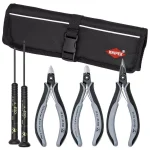 KNIPEX 5-Piece ESD Precision Electronic Tool Set with Electrostatic Discharge Protection thumbnail 1