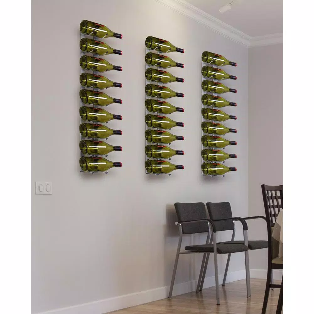 Epicureanist 9-Bottle Stainless Metal Wall-Mount Wine Rack