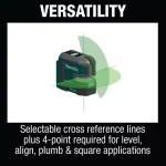 Makita 12V MAX CXT Green Beam Self-Leveling Cross-Line & 4-Point Laser Kit (2.0 Ah) thumbnail 12