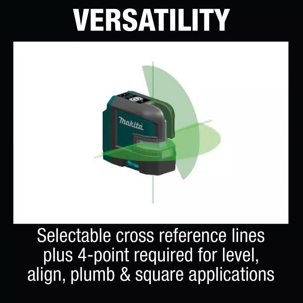 Makita 12V MAX CXT Green Beam Self-Leveling Cross-Line & 4-Point Laser Kit (2.0 Ah)