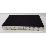 Elegance 19 x 11.5 in. Rectangular Mirror Serving Tray with Chrome Steel Frame thumbnail 4