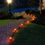 LUMABASE Flickering Orange Electric Pathway Lights, 10-Count Halloween Outdoor Decor thumbnail 4