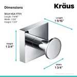 KRAUS Ventus Chrome Bathroom Robe and Towel Hook thumbnail 3