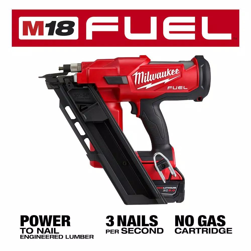 Milwaukee M18 FUEL 3-1/2 in. 30-Degree Cordless Framing Nailer Kit with Performance Safety Glasses