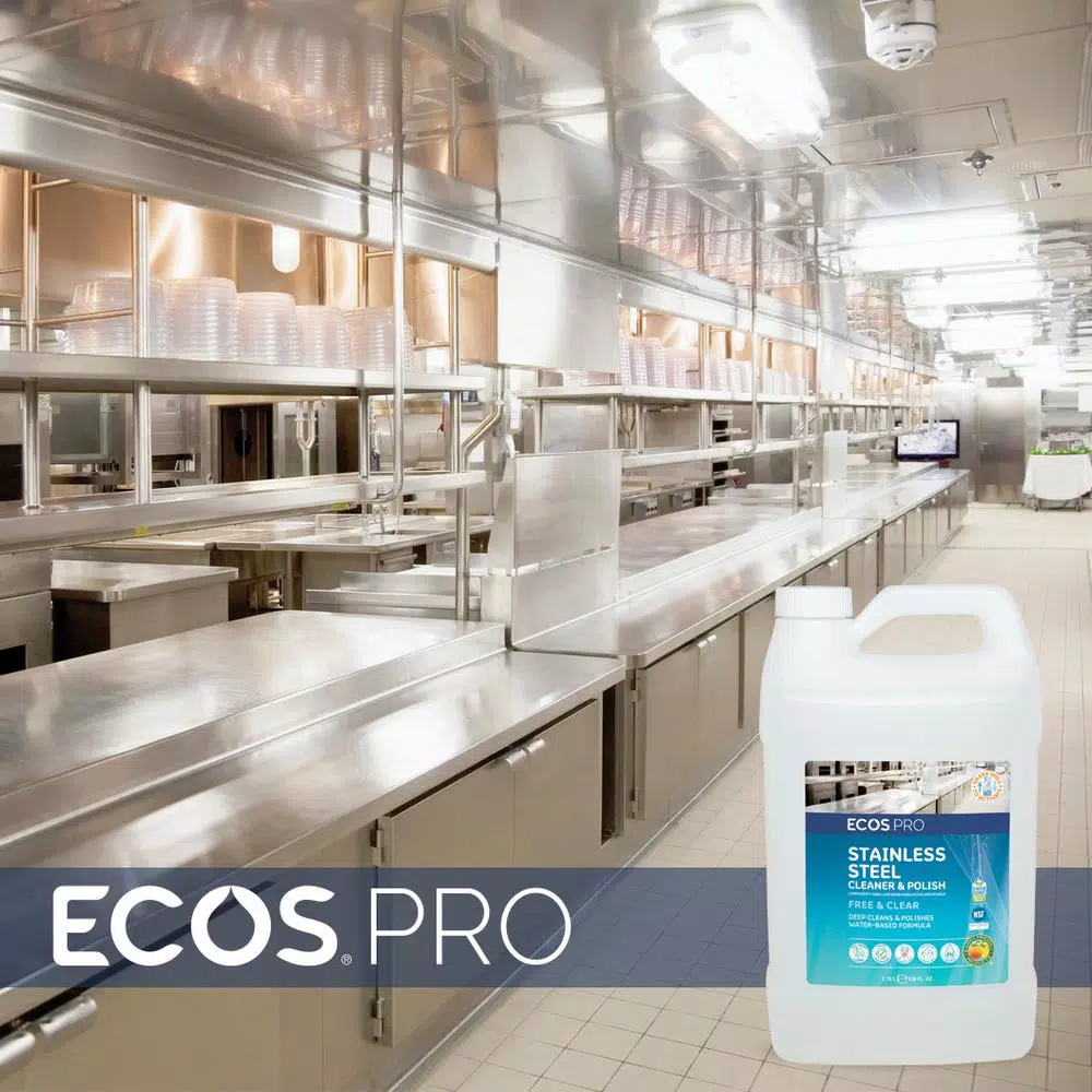 ECOS Pro Stainless Steel Cleaner and Polish, 128 oz.