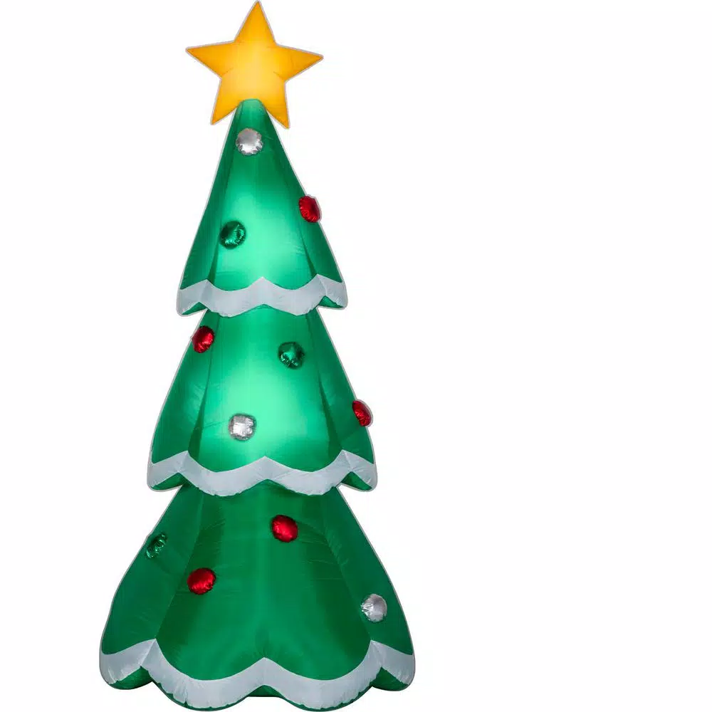 Gemmy 7 ft. Airblown Inflatable Christmas Tree with Metallic Ornaments and LED Lights