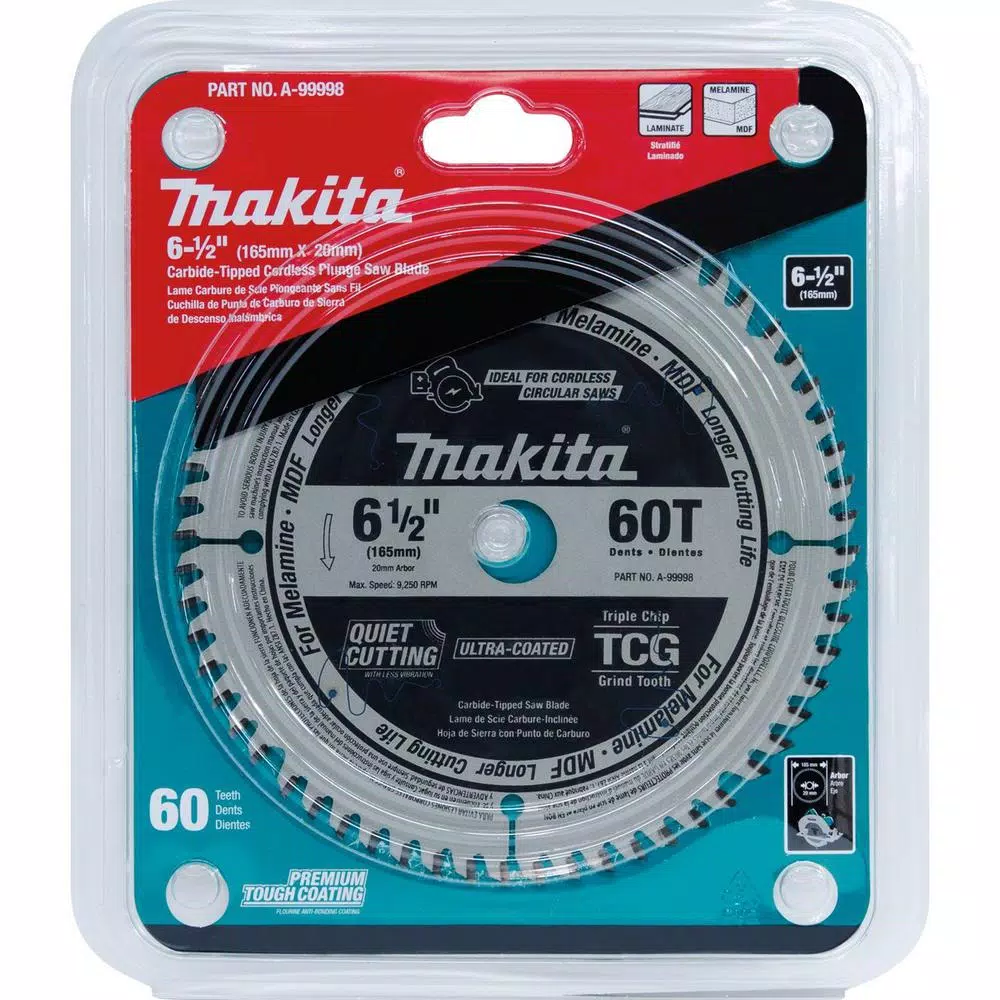 Makita 6-1/2 in. 60T TCG Carbide Tipped Circular Saw Blade for MDF and Laminate
