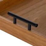 Kate and Laurel Lipton 16 in. Square Decorative Wood Tray with Black Metal Handles, Rustic Farmhouse Style thumbnail 3