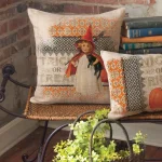 Heritage Lace Victorian Halloween Graphic Throw Pillow, 18 x 18 in, Natural Polyester thumbnail 2