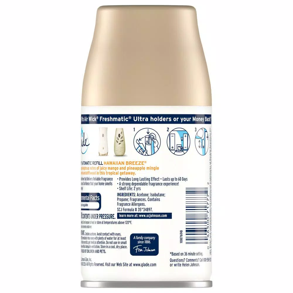 Glade Hawaiian Breeze Automatic Air Freshener Spray Refill, 6.2 oz