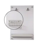 LITTON LANE Silver Acrylic Memo Board with Wire Basket and Pen Holder - Modern Wall Mounted Organizer thumbnail 3