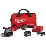 Milwaukee M18 FUEL 7/9 in. Brushless Cordless Large Angle Grinder Kit w/ (2) 12.0 Ah Batteries & Rapid Charger thumbnail 1