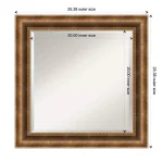 Amanti Art Manhattan Bronze 25.38 in. x 25.38 in. Square Wood Framed Bathroom Vanity Mirror thumbnail 5