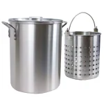 Chard 30 Qt. Aluminum Stock Pot with Strainer Basket and Vented Cover thumbnail 3