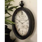 LITTON LANE 2-Pack Antique Reproduction Style Oval Wall Clocks, 15 x 8 in., Rustic Farmhouse Decor thumbnail 1