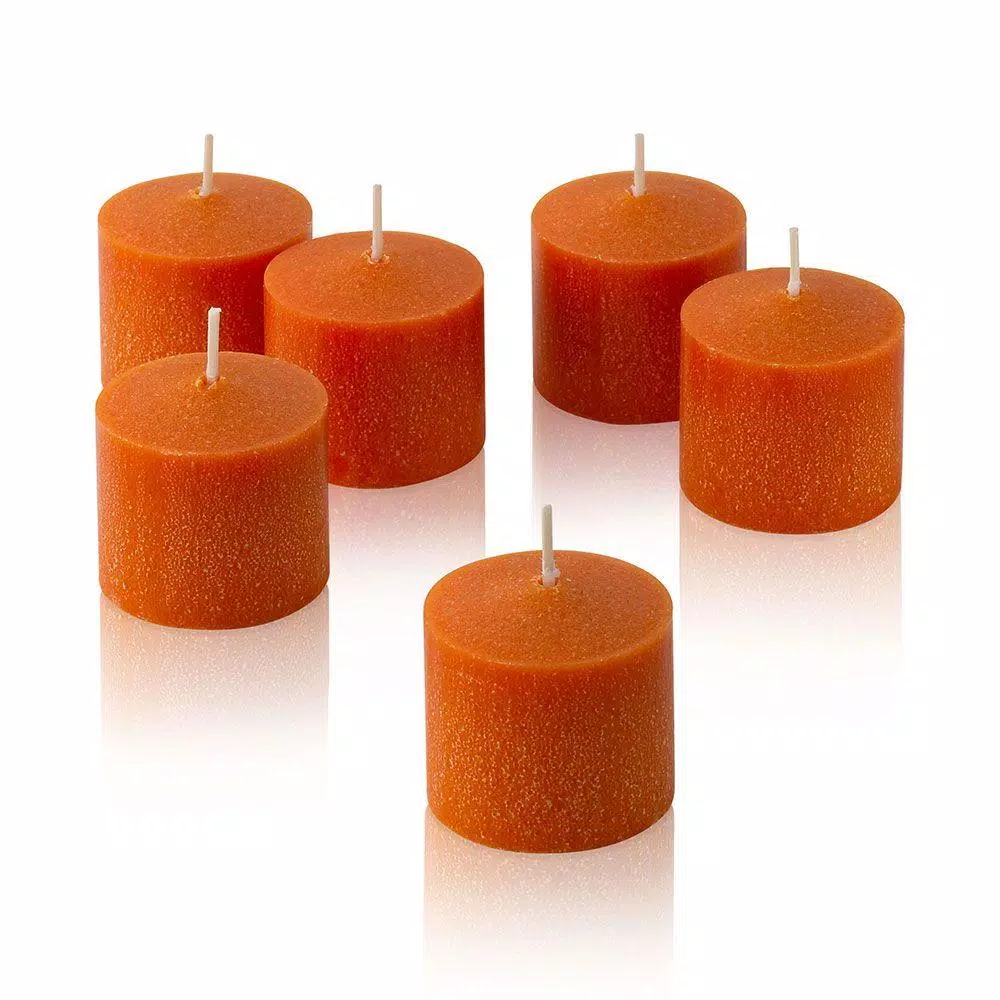 Light In The Dark Orange Unscented Votive Candles, 10 Hour Burn Time (Set of 12)