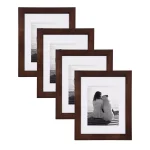 DesignOvation Museum Collection 11x14 Walnut Brown Picture Frame Set, Matted to 8x10, Pack of 4 thumbnail 1