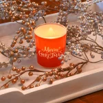 LUMABASE Red Glass LED Merry Christmas Battery Operated Flameless Candles, Set of 2 thumbnail 2