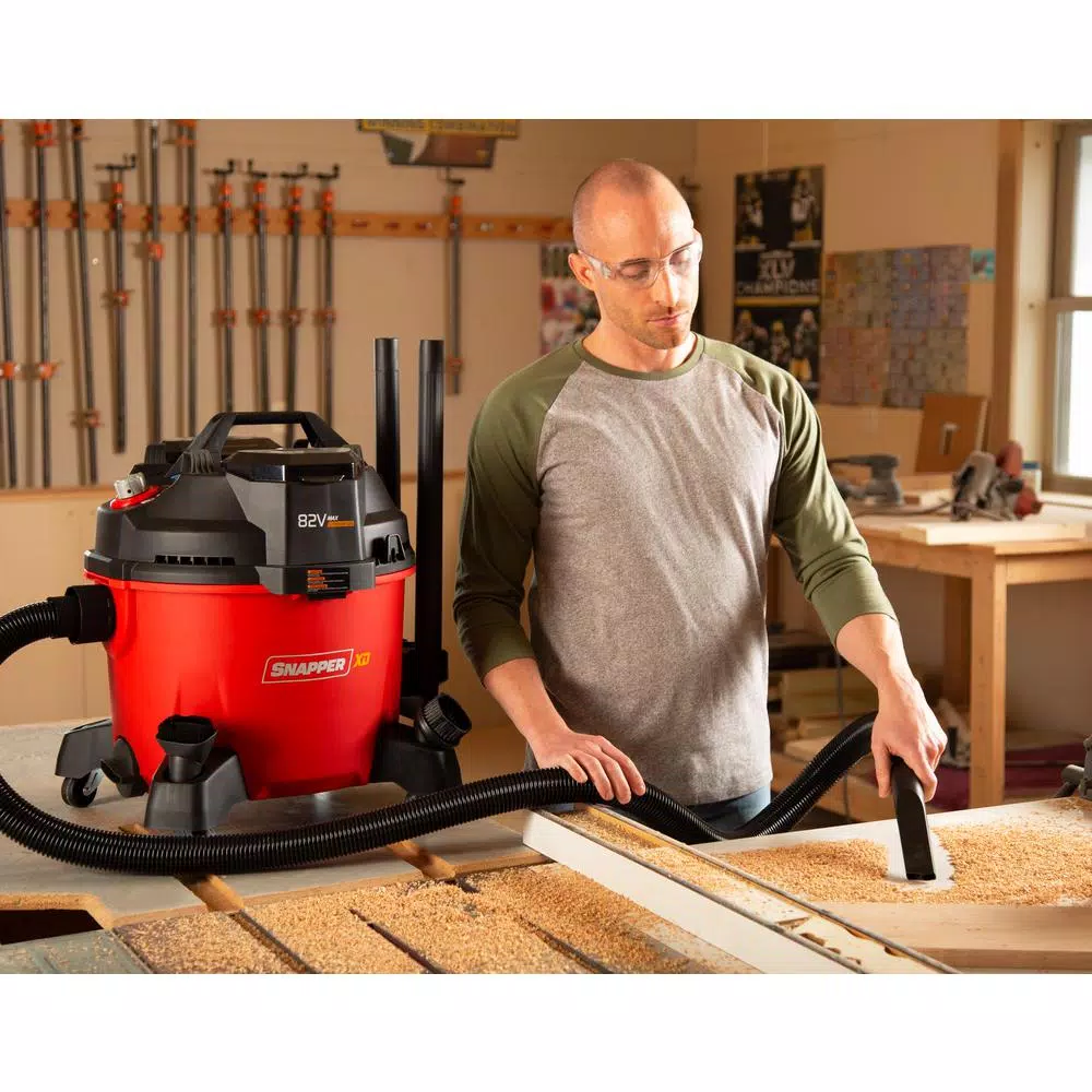 Snapper XD 82V Max 9 Gallon Cordless Wet/Dry Vacuum with Hose and Accessories