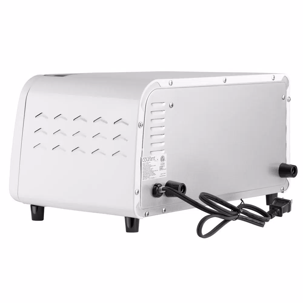 Courant 4-Slice White Countertop Toaster Oven with Bake and Broil Functions