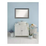Amanti Art 41.63 in. W x 29.63 in. H Rectangular Beveled Edge Framed Bathroom Vanity Mirror in Metallic Silver thumbnail 1