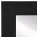 Unbranded Large 48x48 Square Black Faux Shagreen Modern Accent Mirror with Hooks thumbnail 2