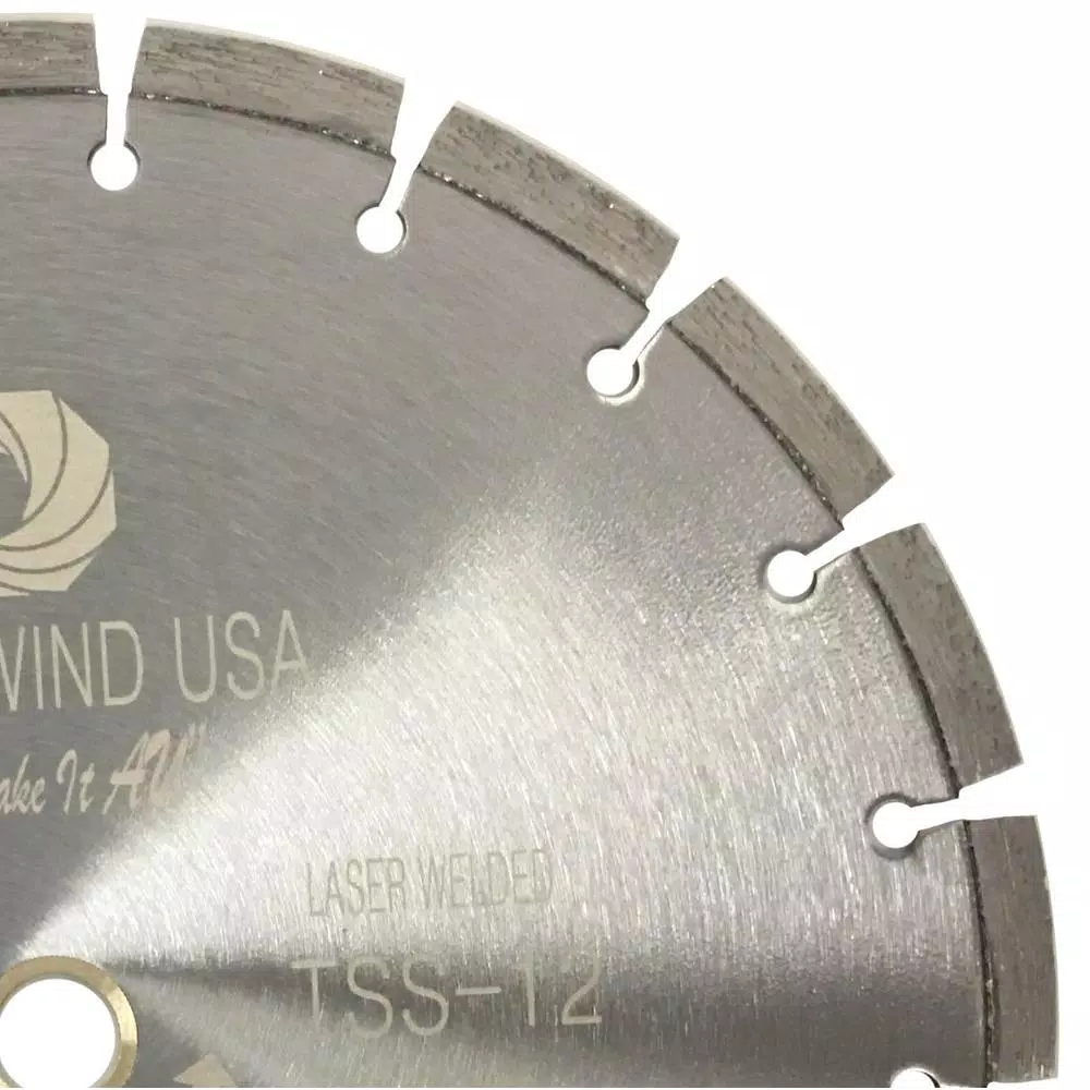 Whirlwind USA 12 in. Segmented Laser Welded Diamond Blade for Concrete, Stone, and Masonry