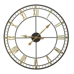 Stratton Home Decor Austin 31.5" Oversized Industrial Wall Clock - Black and Gold thumbnail 1