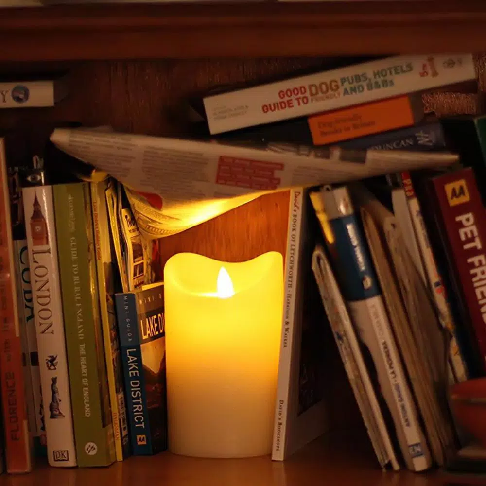 Novelty Place Flickering LED Candles, Lifelike Swinging Flame Flameless Battery Powered Warm White