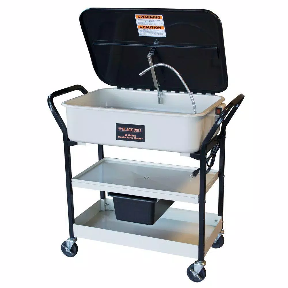 BLACK BULL 20 Gal. Mobile Parts Washer with 120V Pump