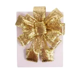 Santaland Sparkle Burlap Christmas Tree Topper Bow, 31 in. x 11 in. thumbnail 3