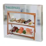 Unbranded CreativeWare TableStyles 2-Tiered Bamboo and Stoneware Folding Ladder Serving Set thumbnail 8