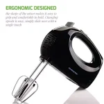 Ovente 5-Speed Ultra Power Hand Mixer with Storage Case, 150W, Black thumbnail 5