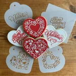 Designer Stencils Be My Valentine Heart Cookie Stencil Bundle - 4 Pattern Set thumbnail 5