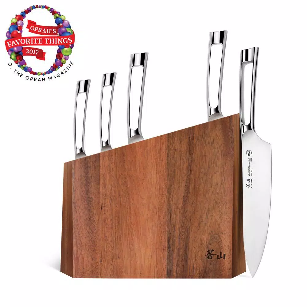 Cangshan N1 Series 6-Piece German Steel Forged Knife Block Set with Acacia Wood Block