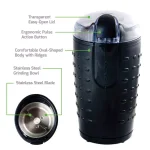 Ovente 150W Electric Coffee Grinder, Stainless Steel Blades, 2.5 oz Capacity, Black thumbnail 5