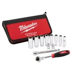 Milwaukee 12-Piece 3/8 in. Drive Metric Ratchet and Socket Set thumbnail 1