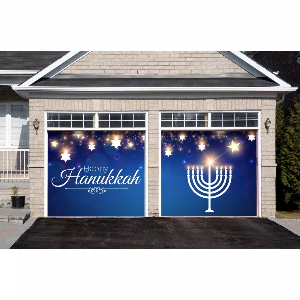 My Door Decor 7 ft. x 8 ft. Hanukkah Menorah Garage Door Mural Banner