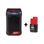 Milwaukee M12 12V Lithium-Ion Cordless Bluetooth/AM/FM Jobsite Radio with Charger and 2.0Ah Battery thumbnail 1