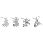 Original MantleClip Silver Adjustable Metal Christmas Stocking Holder Set with Clip-On Icons, 4-Pack thumbnail 1