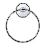 MODONA FLORA Towel Ring - White Porcelain and Polished Chrome Hand Towel Holder thumbnail 2