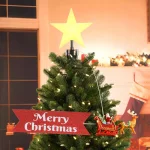 Mr. Christmas Santa's Sleigh Animated Tree Topper with LED Star and Merry Christmas Banner thumbnail 3