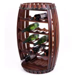 Vintiquewise Rustic Barrel Shaped Wooden Wine Rack - Holds 23 Bottles thumbnail 7