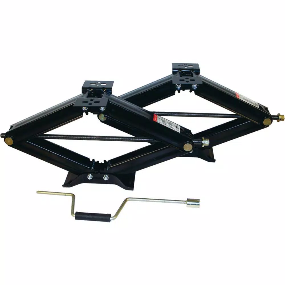 Ultra-Fab Products 24 in. Scissor Jacks Pair - Heavy-Duty RV & Trailer Stabilizers, Black