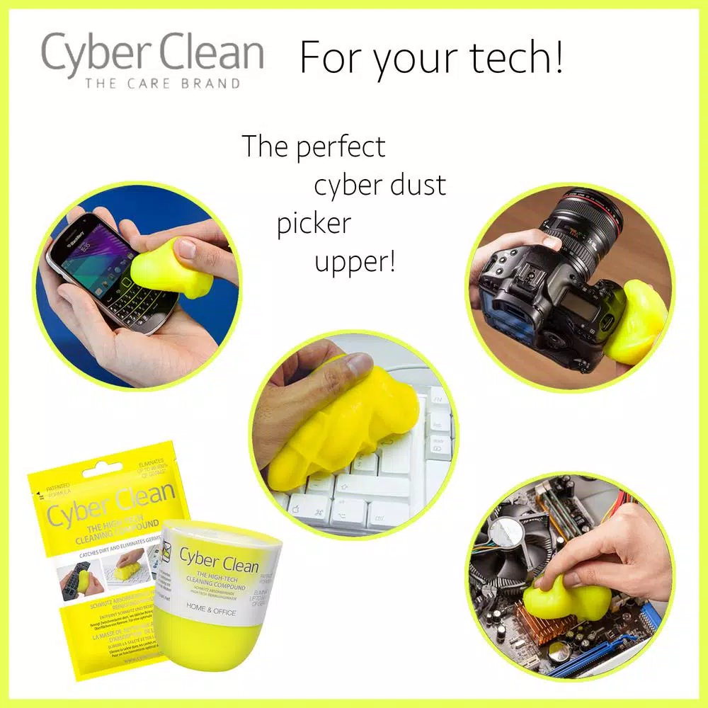 Cyber Clean Home and Office Detailer Gel - Lemon Scent, 2.82 oz (3-Pack)