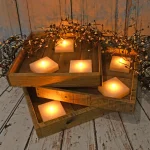 LUMABASE LumaLite Luminaria Lights, 6-Count Amber Flickering LED Battery Operated Flameless Candles thumbnail 2